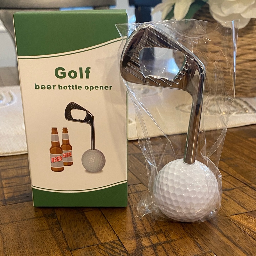 Golf Beer Bottle Opener with White Golf Ball